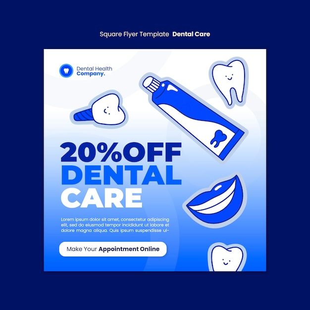 Dental care  square flyer template