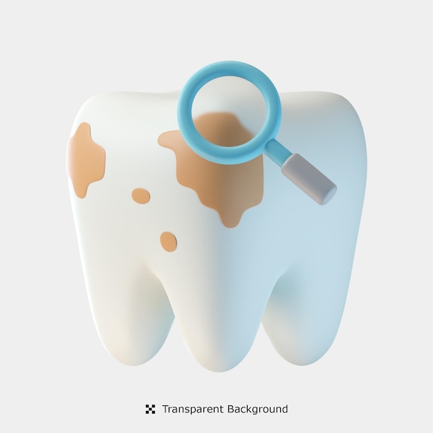 PSD dental caries 3d icon illustration