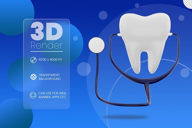 PSD icona 3d di controllo dentale