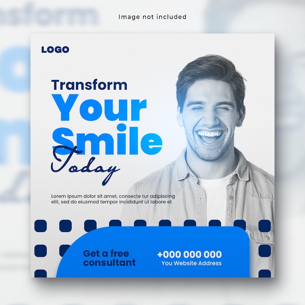 PSD dental clinic social media design template dentist health care