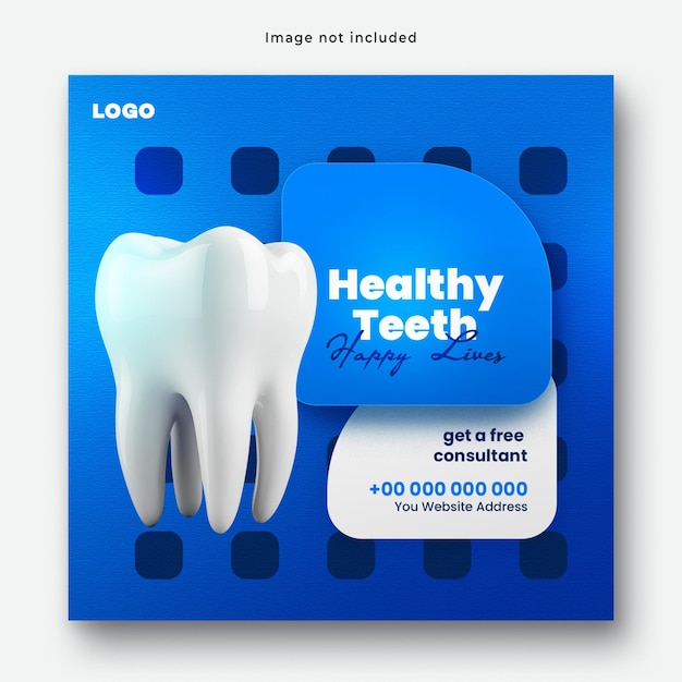 PSD dental clinic social media design template dentist health care