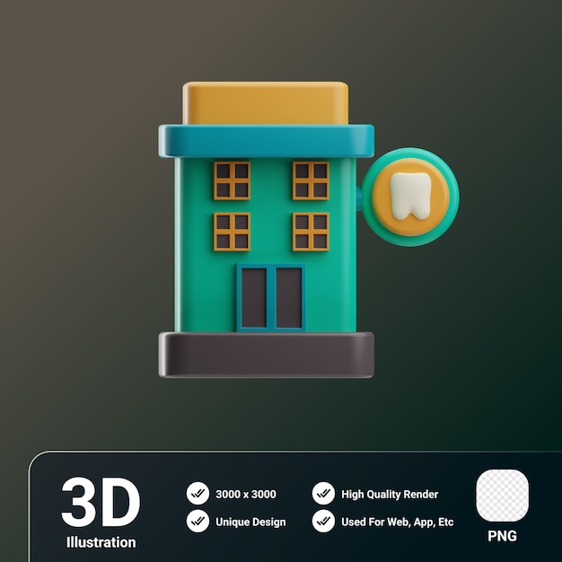 Стоматологическая клиника 3d иллюстрация