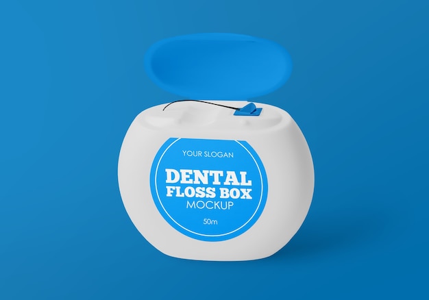 Dental floss box mockup isolated