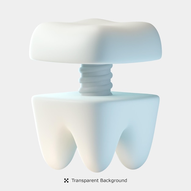 PSD dental implant 3d icon illustration