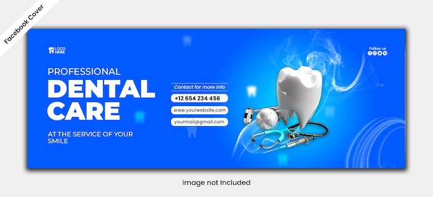 dental pinterest board cover display ads design psd template