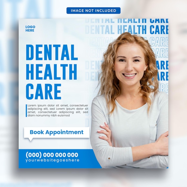 PSD dental social media post banner template design