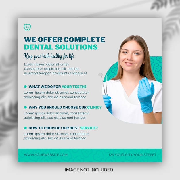 PSD dental social media post template