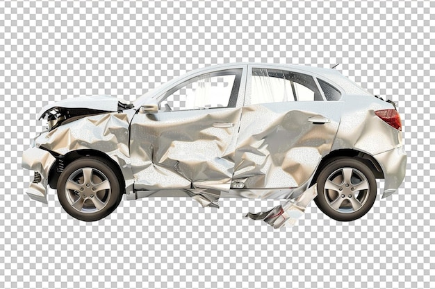 Dented Car on transparent Background