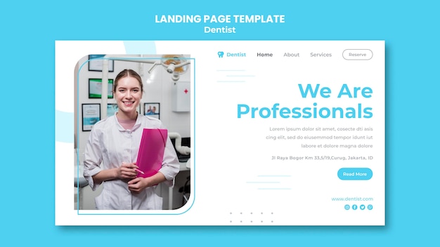 PSD dentist ad landing page template