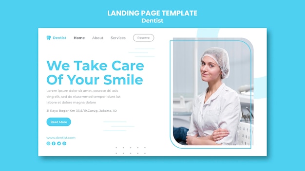 Dentist ad template landing page