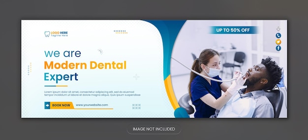 PSD 歯科医とヘルスケアの新しいソーシャルメディアfacebookカバーデザインテンプレート