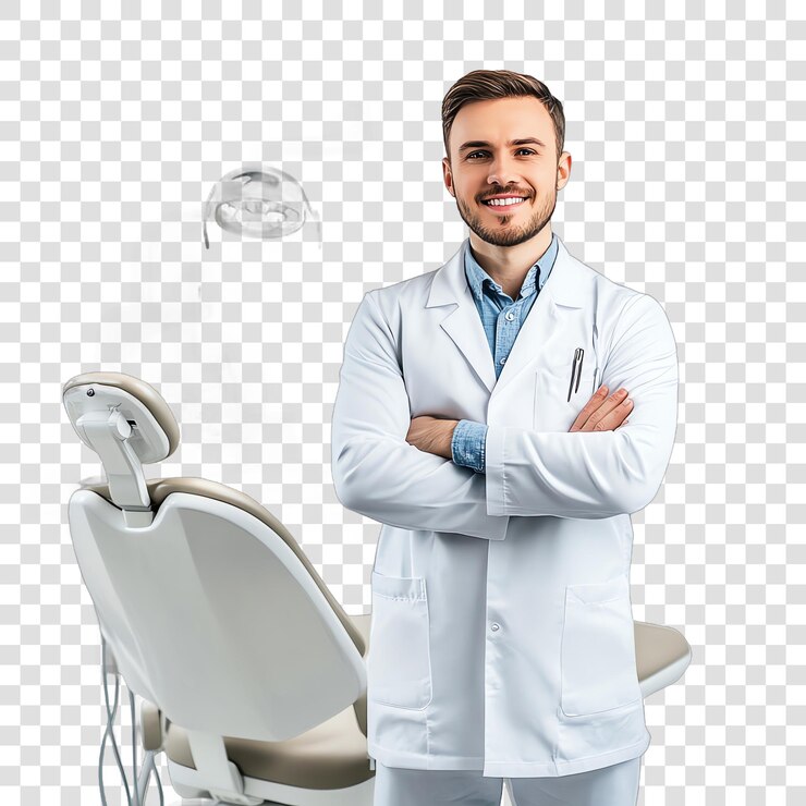 PSD dentist by dental chair