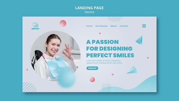 PSD dentist clinic template landing page