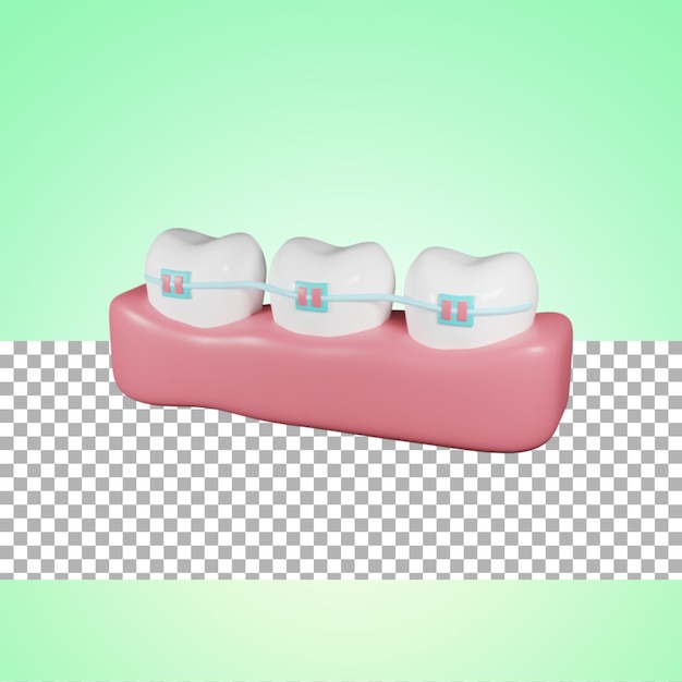 PSD dentist day braces 3d rendering