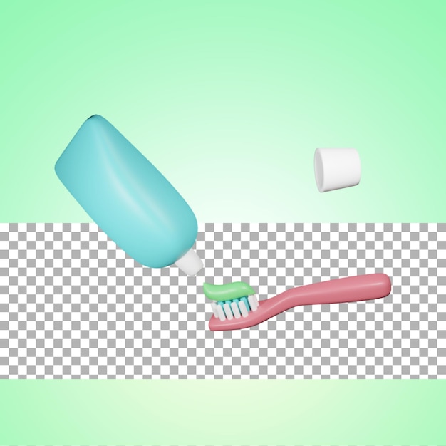 Dentist day smearing toothpaste 3d rendering