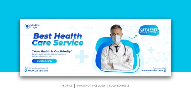 dentist and dental care social media banner or cover template
