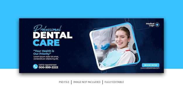 Dentist and dental care social media banner or post template