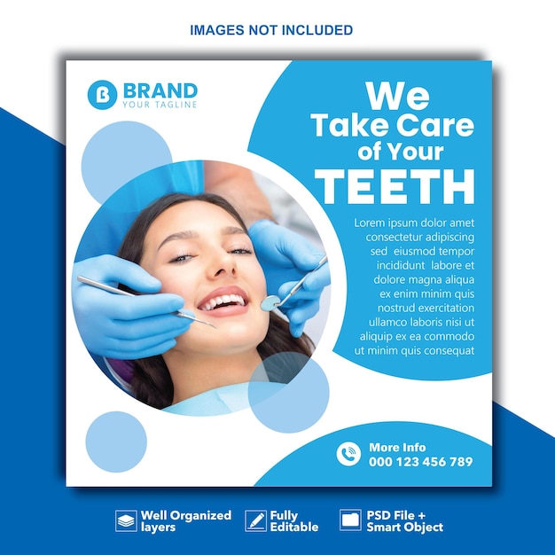 Dentist and dental care social media banner template