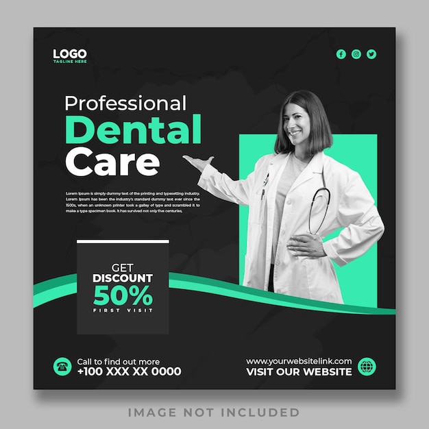 Dentist And Health Care Social Media Banner Template