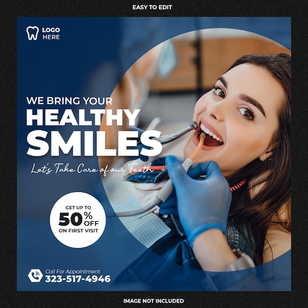 Dentist and health care social media and banner template