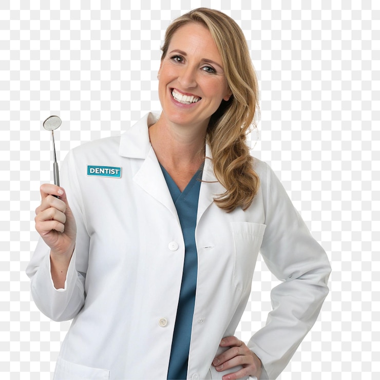 PSD dentist isolated on transparent background