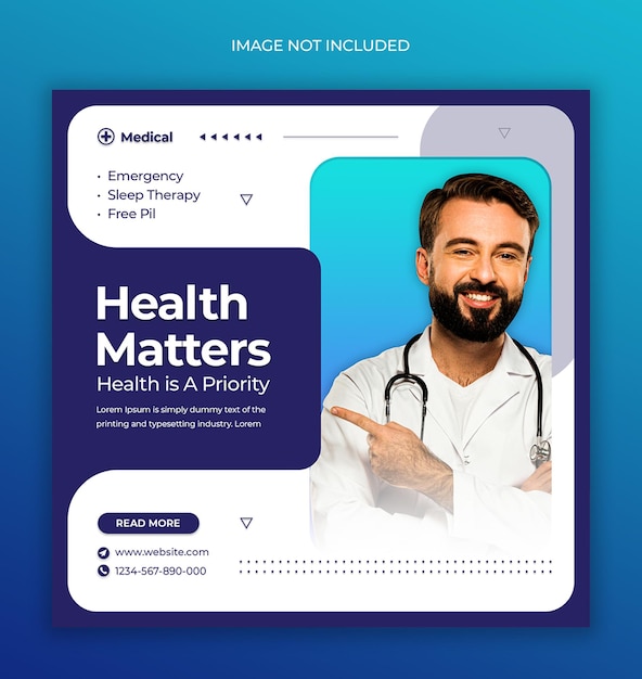 Dentist and medical health care instagram post web banner or social media banner template