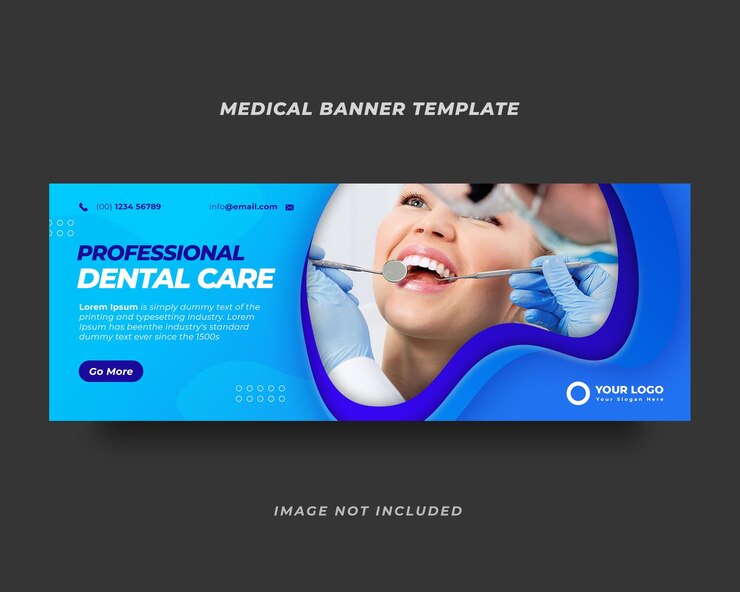 Dentysta i opieka zdrowotna w mediach społecznościowych i szablonie banera