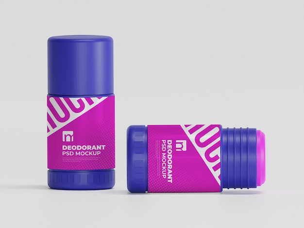 PSD deodorant bottle packaging mockup