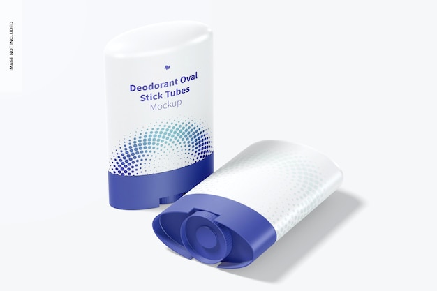 Deodorant Oval Stick Tubes Mockup, Dropped