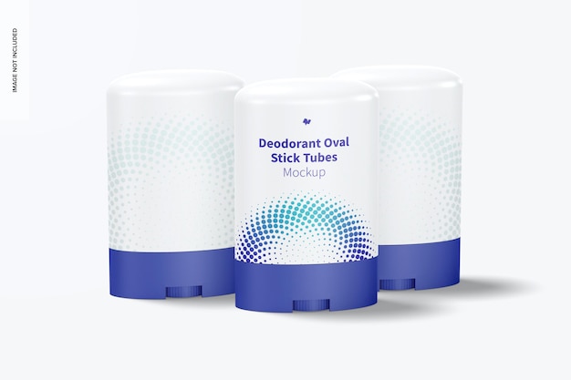 Deodorant Oval Stick Tubes Set Mockup