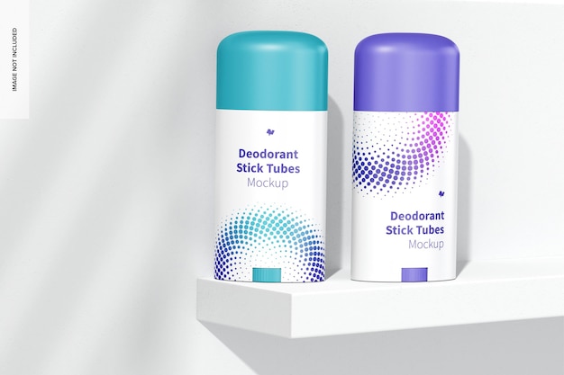 Deodorant stick-buizen op plankmodel