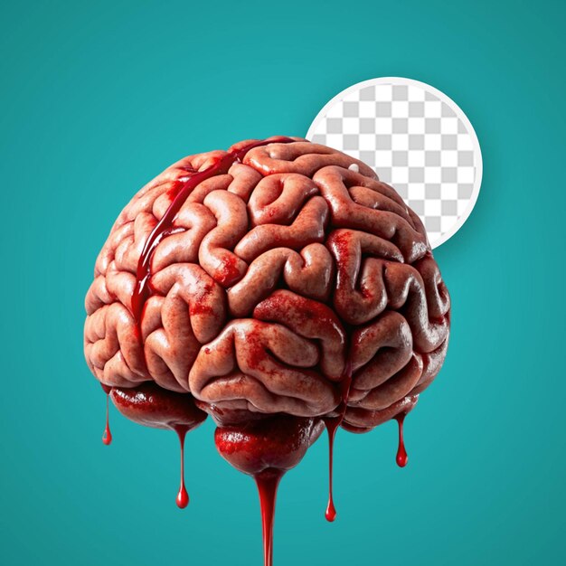 PSD depiction of human brain or intellect with liquid drip effect