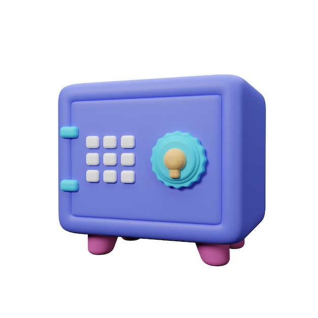 PSD deposit box 3d icon for banking