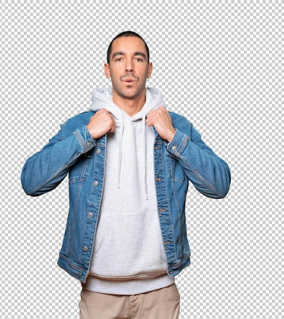 depressed young man doing a gesture of stress