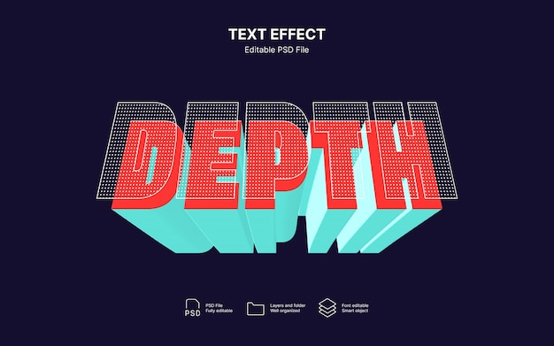 PSD depth   text effect