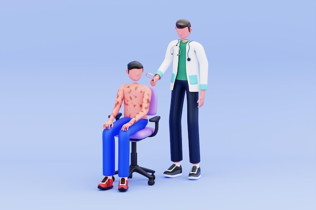 피부과 치료 3d 일러스트레이션