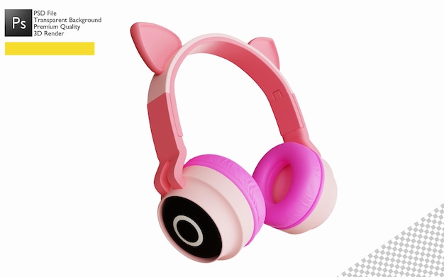 Desain headphone 3d rendering untuk produk mockup