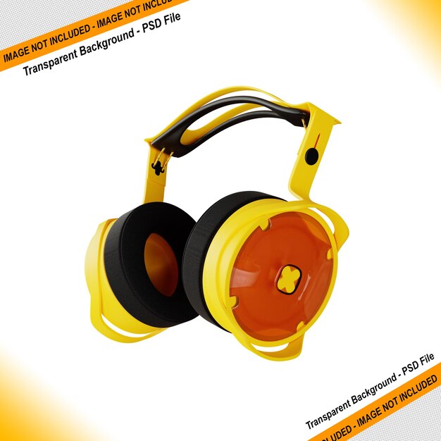 Desain headphone 3d rendering untuk produk mockup