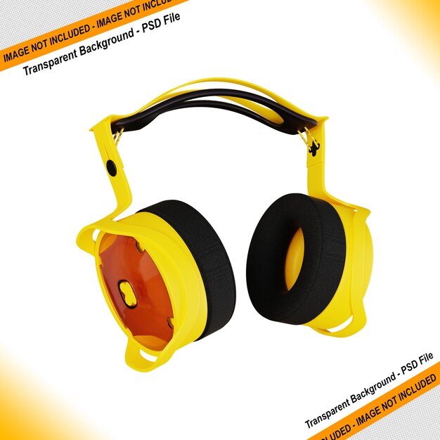 PSD desain headphone 3d rendering untuk produk mockup