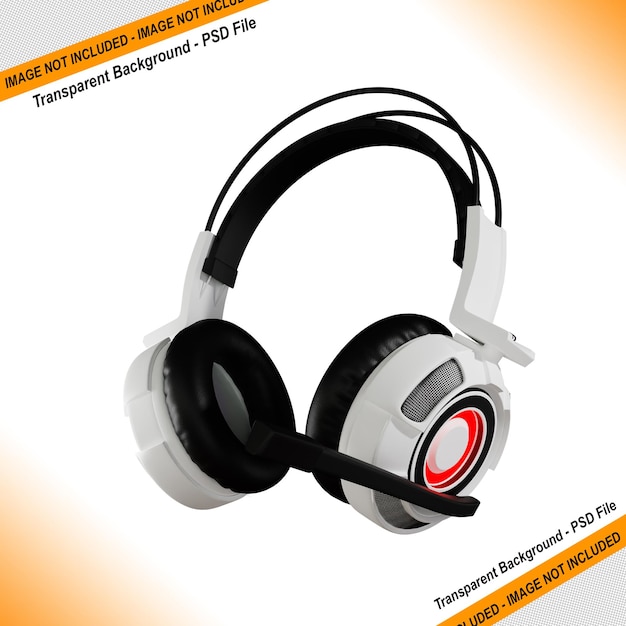 Desain headphone 3d rendering untuk produk mockup