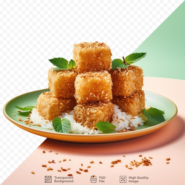PSD deser z brązowego cukru i białego sezamu ze smażonym lepkim ryżem