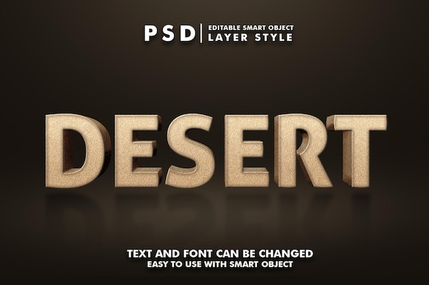 Desert 3d Edytowalny Efekt Tekstowy Psd