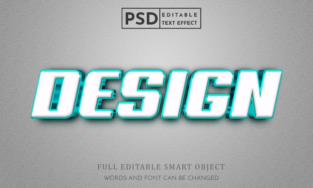 PSD design 3d editable text effect premium psd