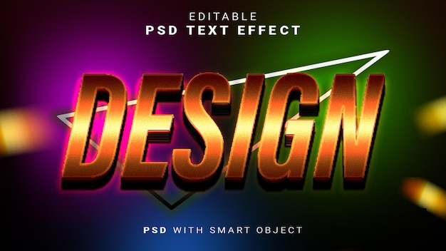 PSD design 3d editable text effect style psd