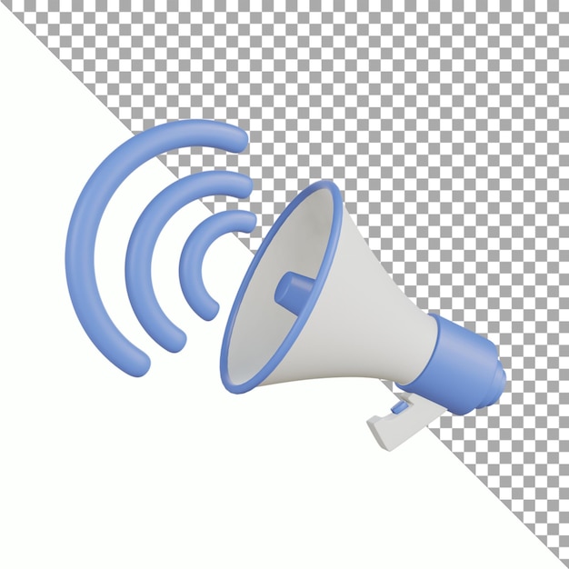 Design 3d render megaphone cute clipping path