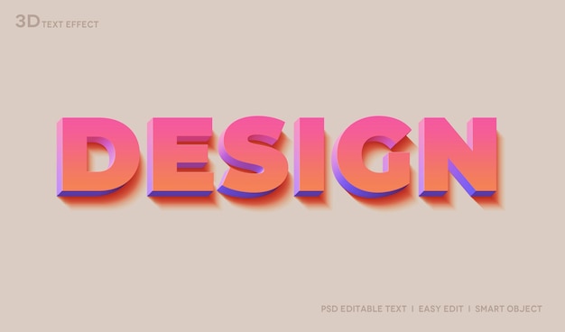 PSD progettazione modello di mockup effetto testo 3d