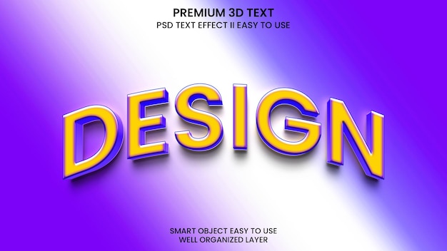 Design 3D Text Effect Style psd