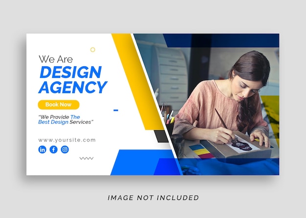 PSD デザインエージェンシービジネスウェブバナーまたはユーチューブサムネイル