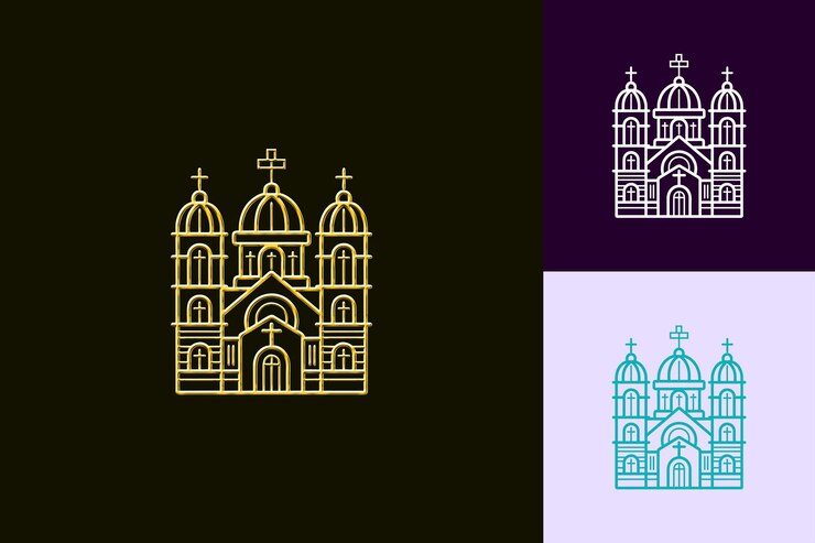 PSD a design for a church that has a picture of a church on it