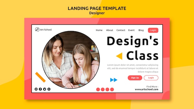 Design class landing page template